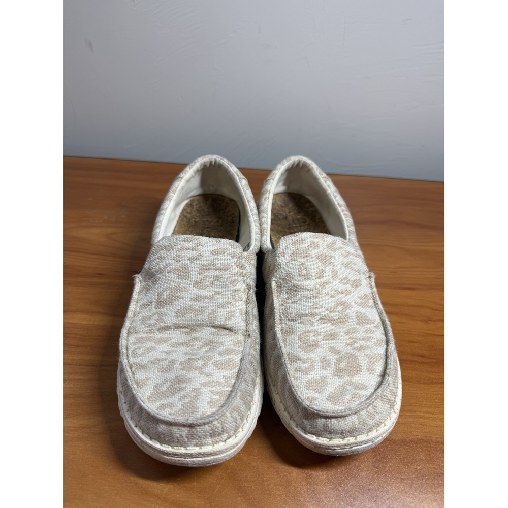 Hey Dude Women's Size 9 Misty Woven Leopard Animal Print Slip On Comfort Loafer